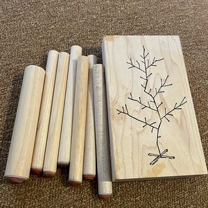 Peg stamps by Judith and branch tree stamp